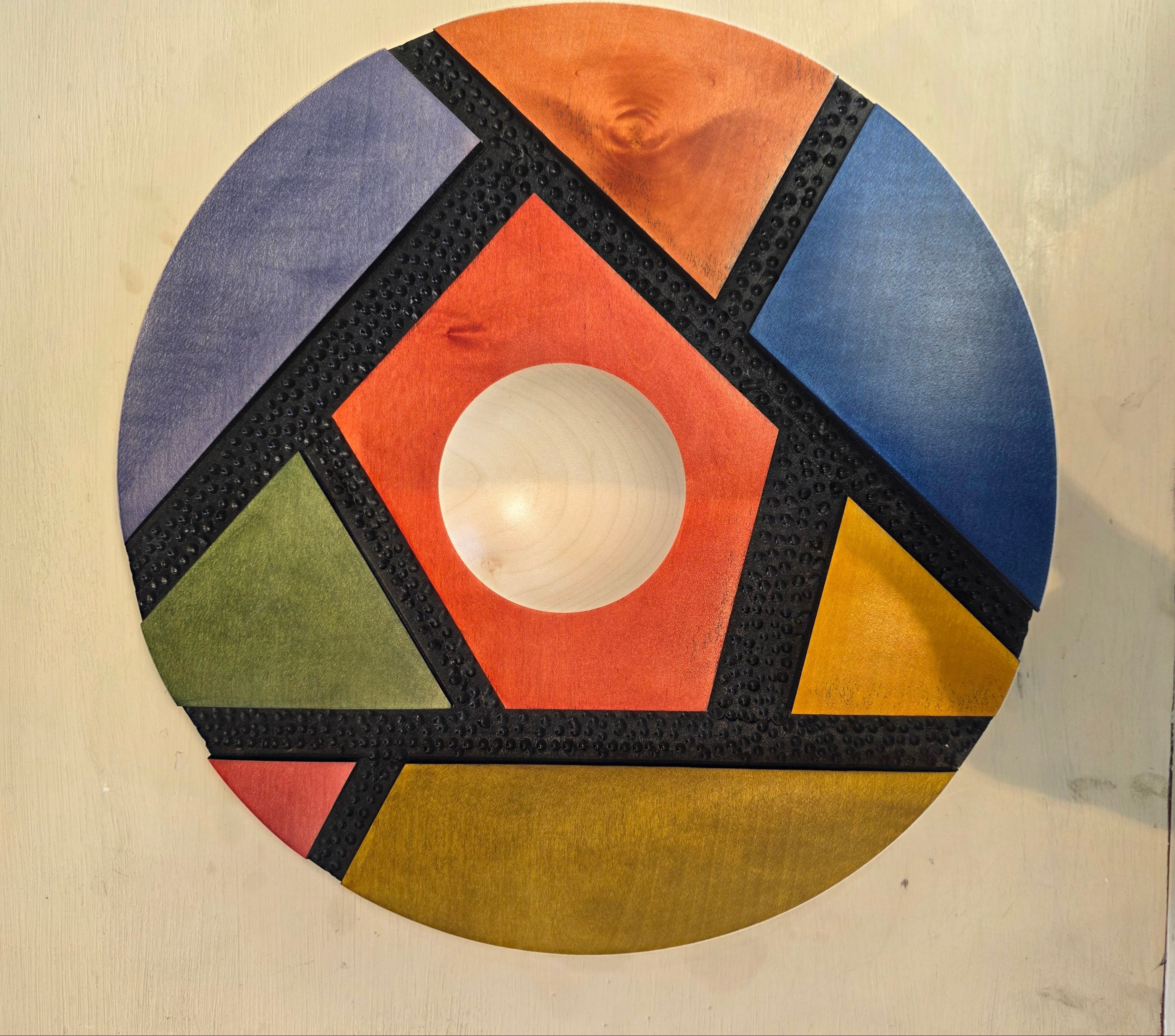 Ravi's Wood Turning - Carved and Textured Plate - Primrose Gallery and Framing