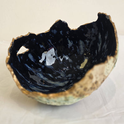 Emma Saul - Black Hole Textured Ceramic Bowl, Medium