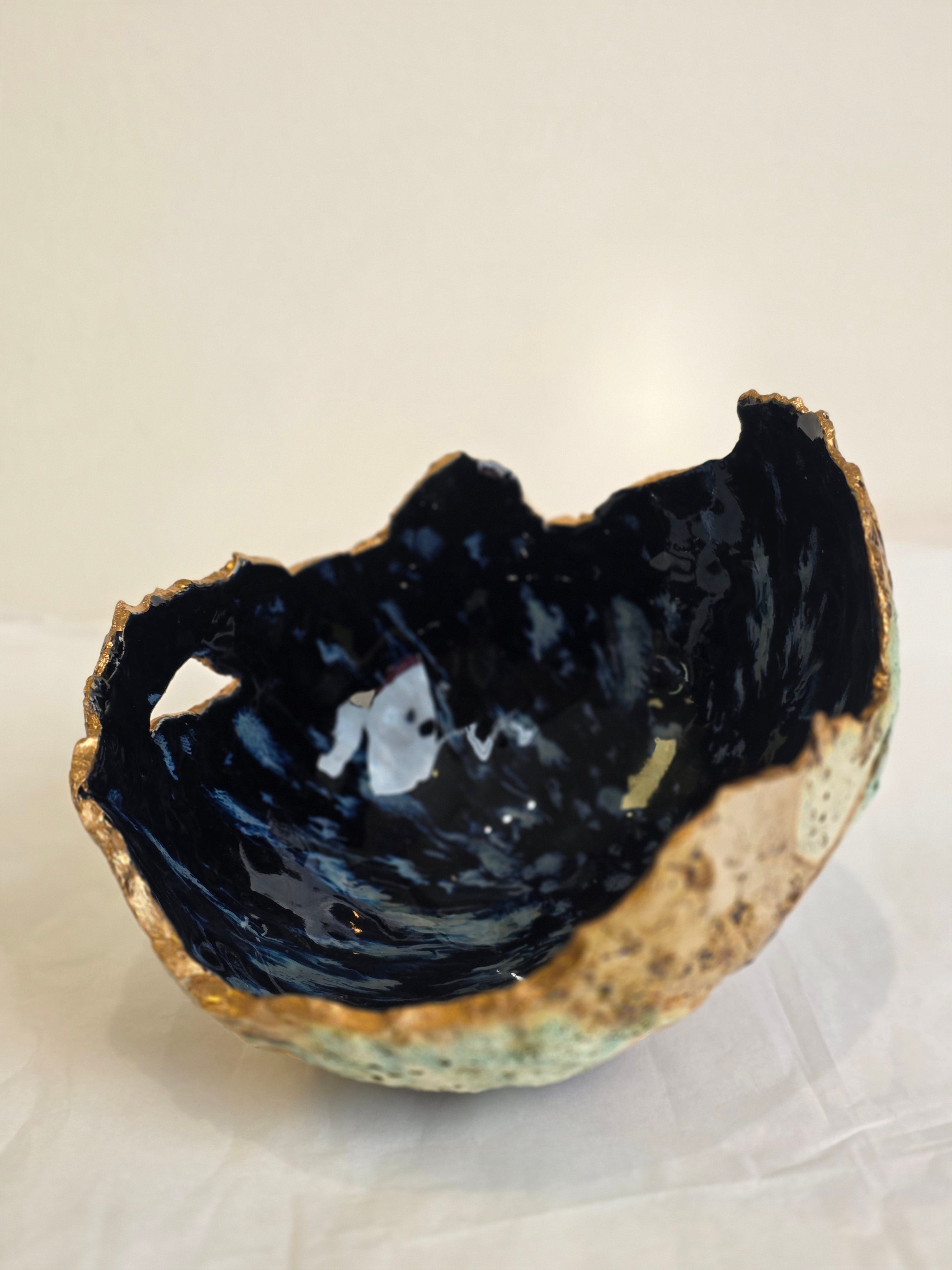 Emma Saul - Black Hole Textured Ceramic Bowl, Medium