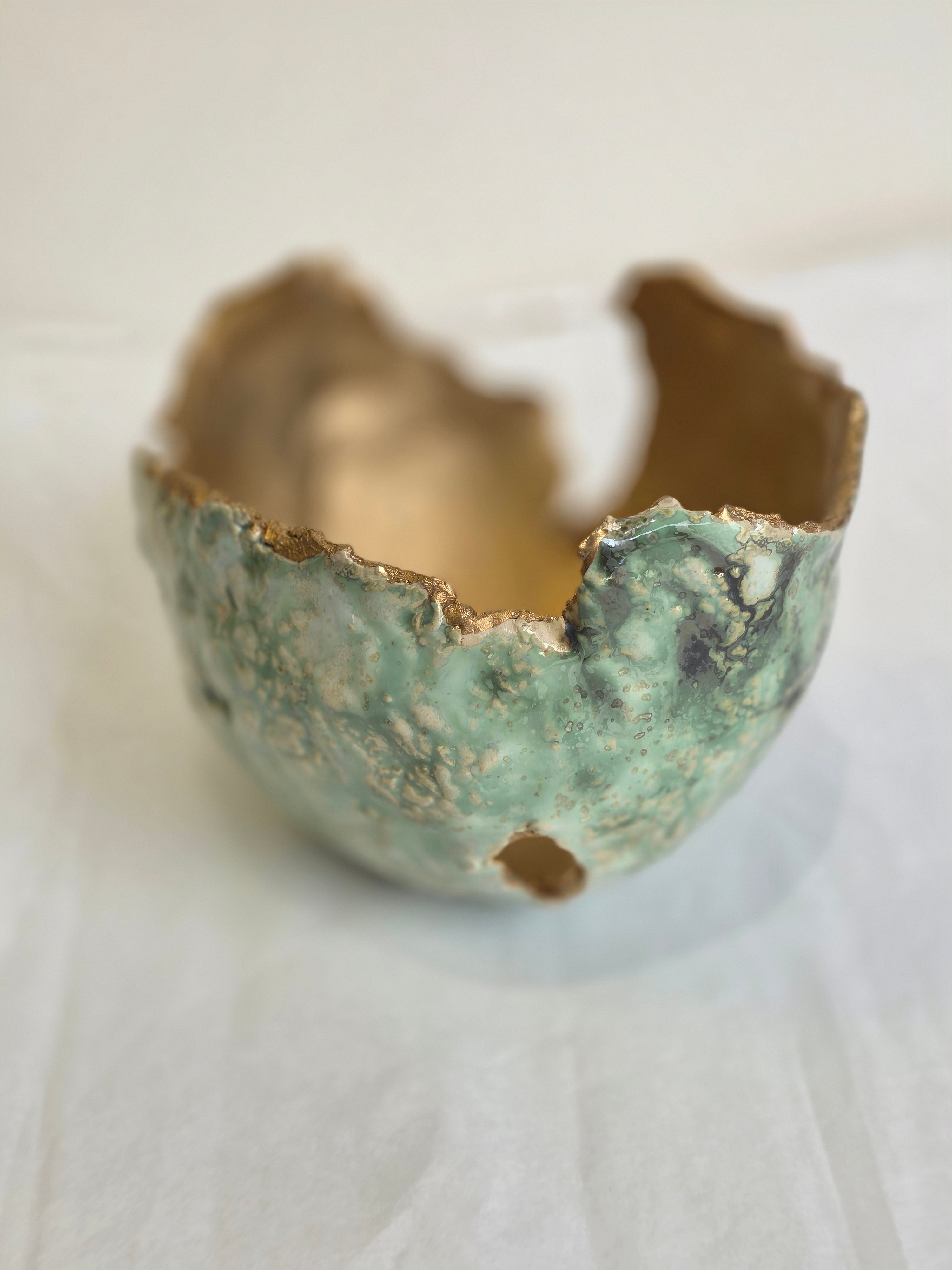 Emma Saul - Fragility Egg textured Ceramic Bowl, Small