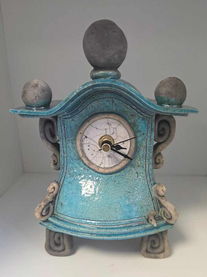 Stonesplitter - Small Turquoise Raku Clock