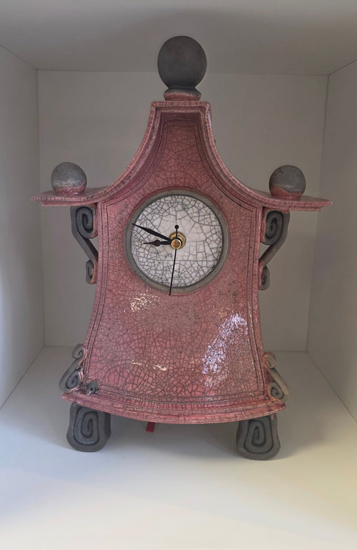 Stonesplitter - Medium Pink Raku Clock