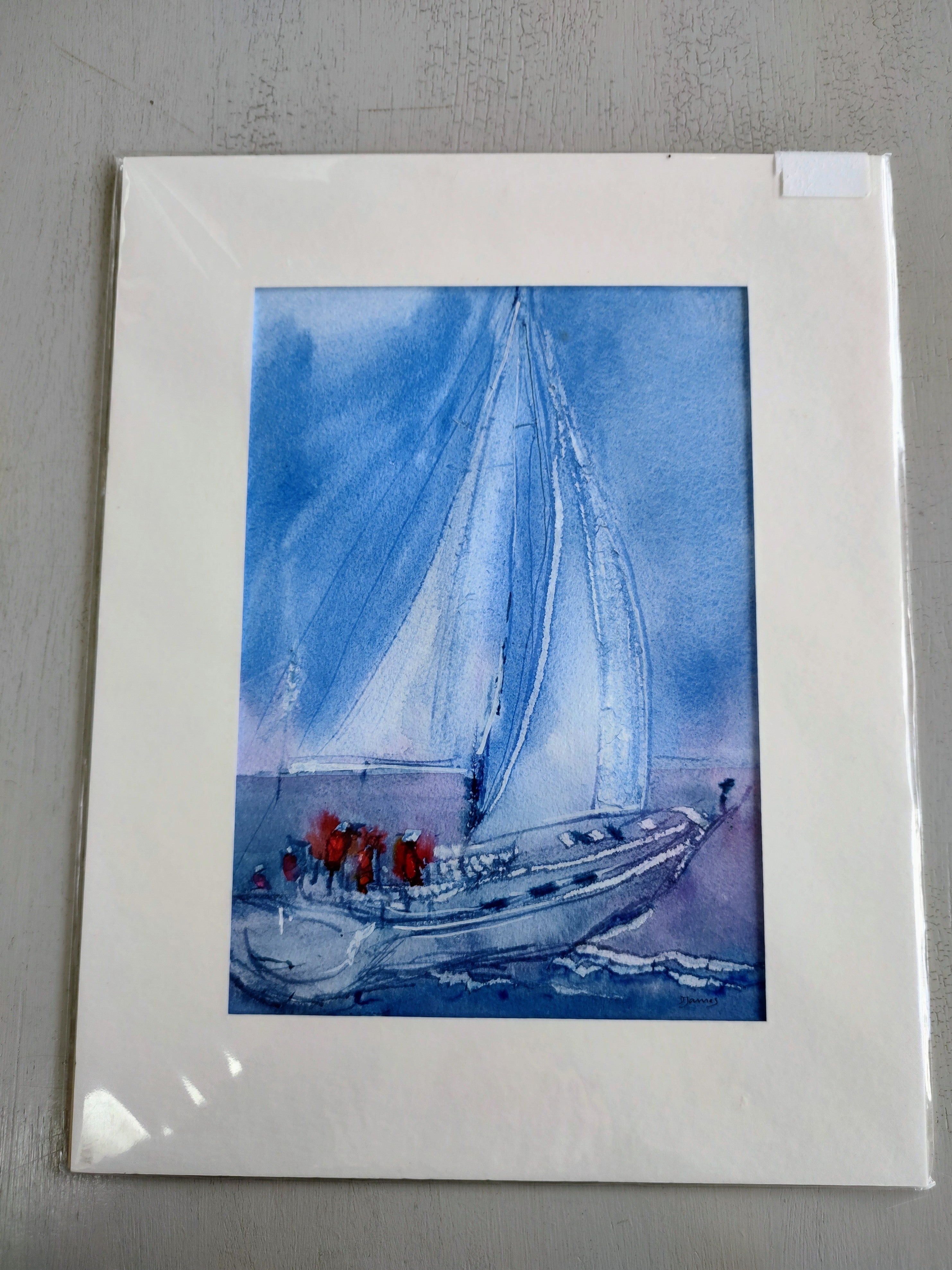 Debbie James- Sailing to Cowes, Original Watercolour Seascape - Primrose Gallery and Framing