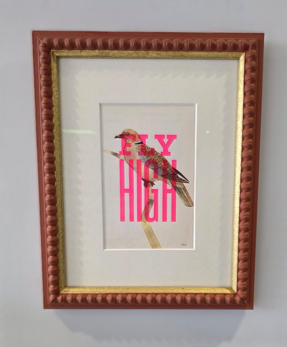 Basil and Ford - Fly High Bird, Framed Screen Print
