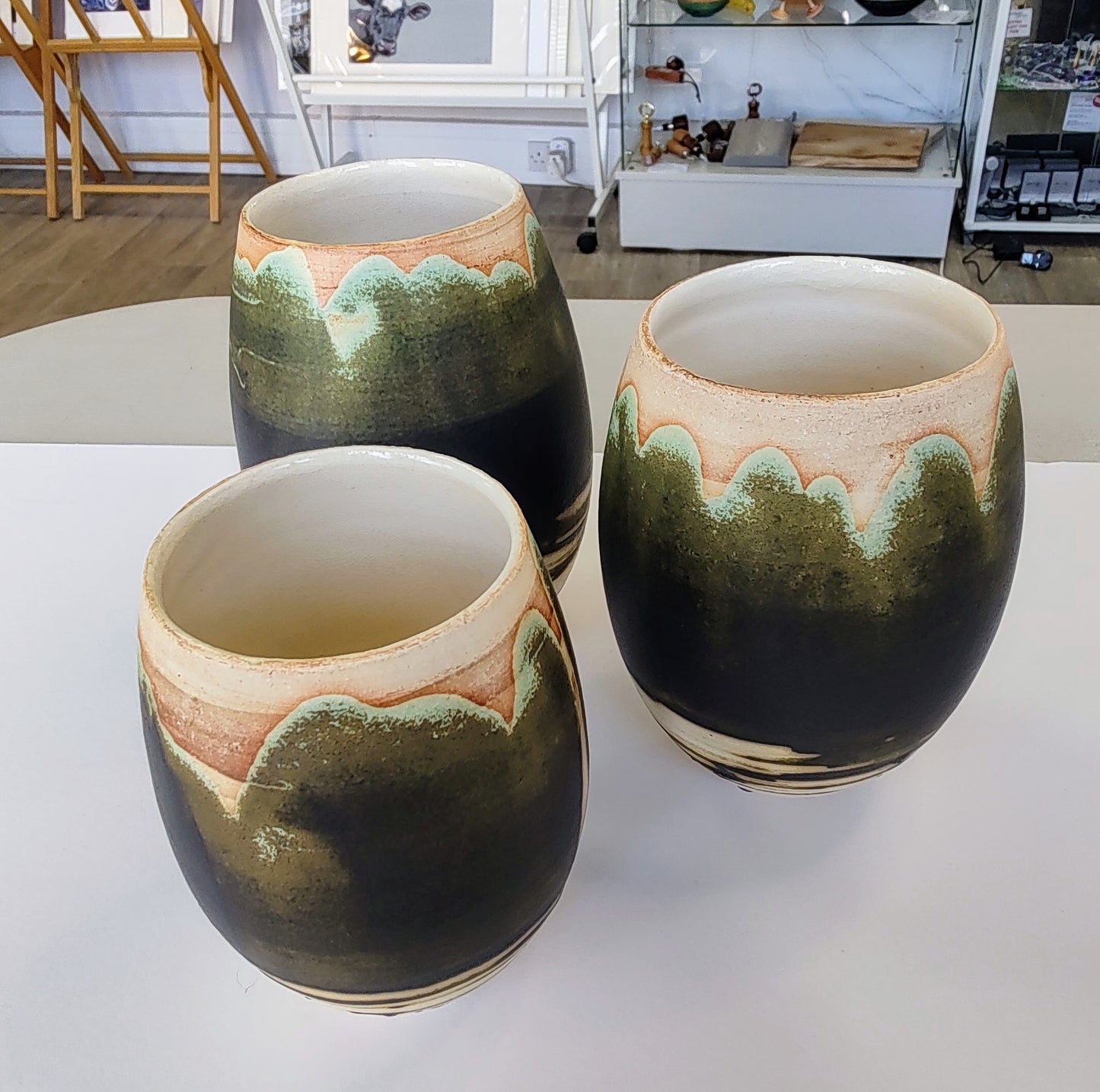 Nigel Gossage, Black Rose Ceramics- Raku Small Vase, Hand made Ceramic