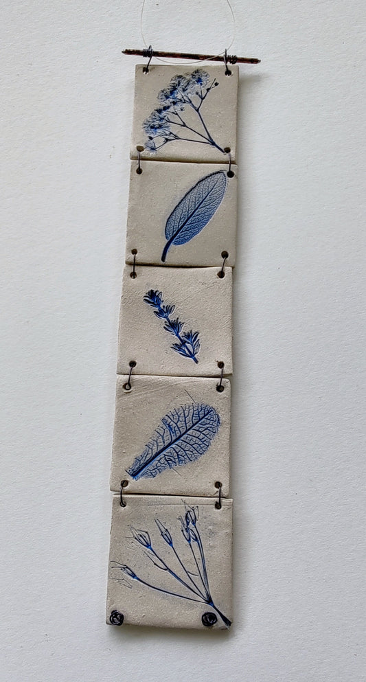 Copy of Dawn Isaac - Ceramic Hanging Tile Pentet Floral