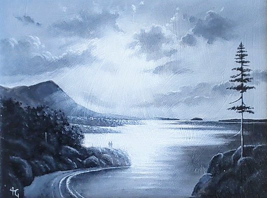 Tony Gittins- Lake Twilight, Original Framed Oil on Panel