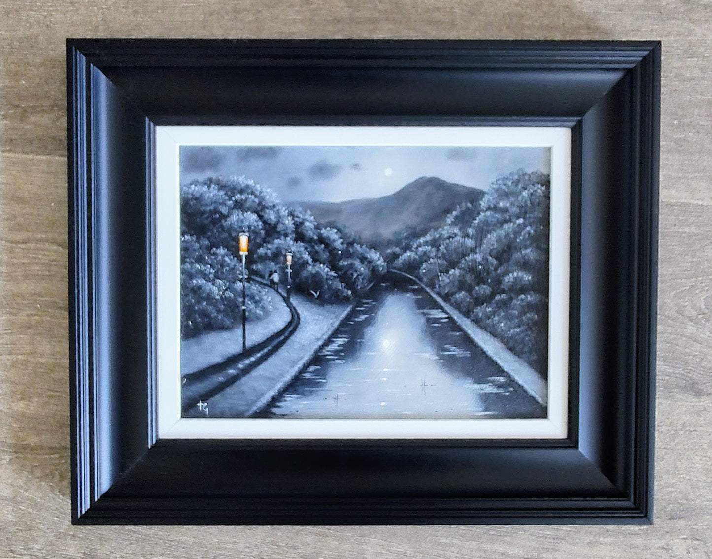 Tony Gittins- Dusk Walk, Original Framed Oil on Panel