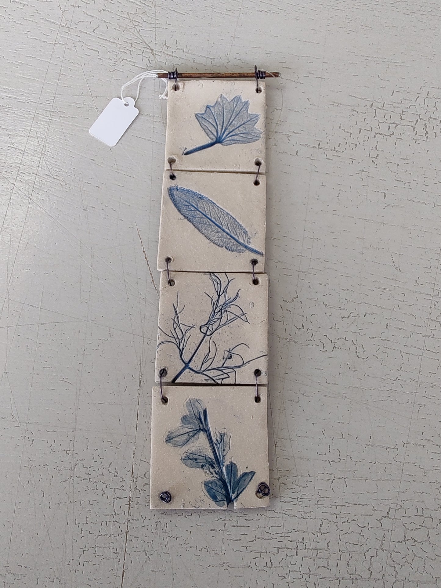 Copy of Dawn Isaac - Ceramic Hanging Tile Quartet Floral