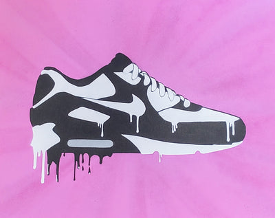 909Art- Name Brand Trainer, Original Mixed media on Canvas - Primrose Gallery and Framing