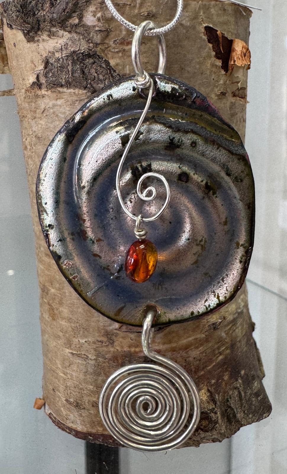 Ruby Hunt - Enamel Disc Pendant