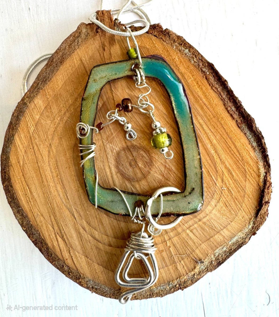 Ruby Hunt - Hollow Square Enamel Pendant