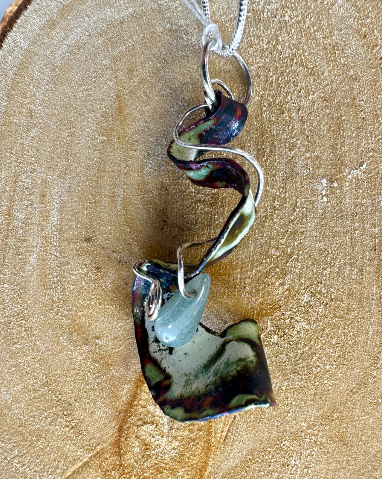 Ruby Hunt - Spiral Enamel Pendant