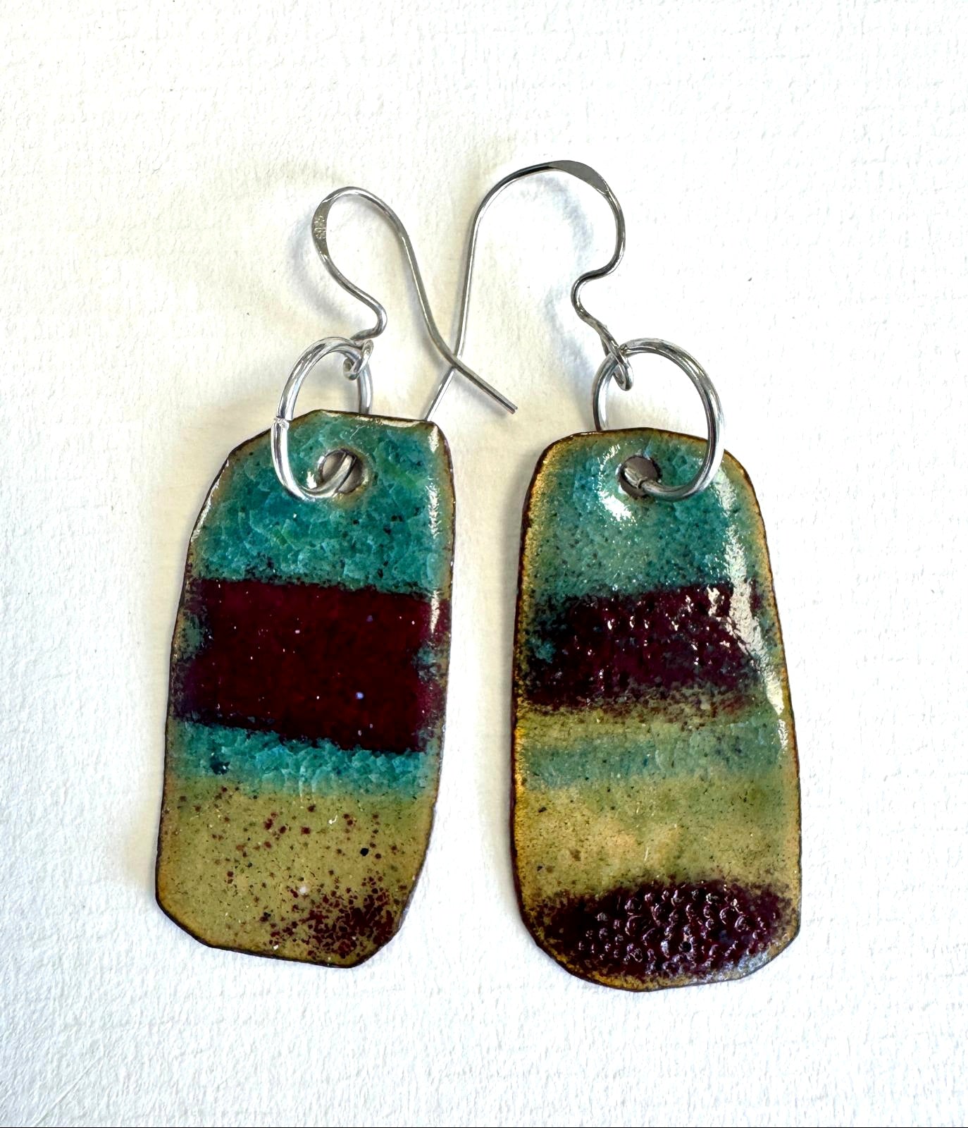 Ruby Hunt - Rectangular Striped Earrings