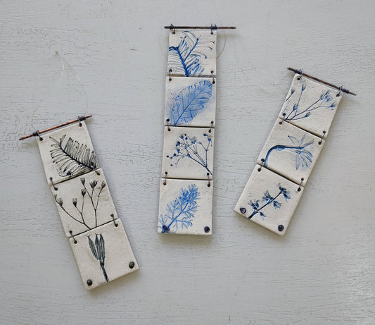Copy of Dawn Isaac - Ceramic Hanging Tile Triple Floral