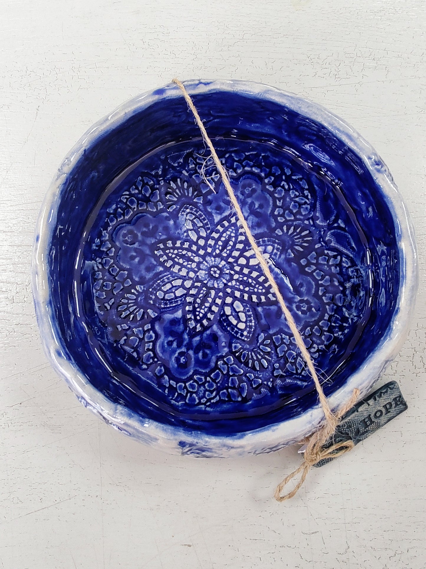 Marika Du Plessis- Blue Lace Pressed Ceramic Bowl