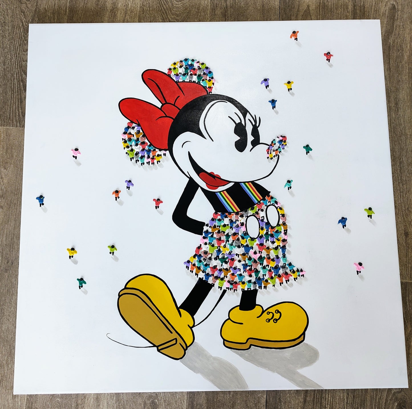 Casimiro Perez- Minnie Mouse, 3d Original Mixed Media Canvas