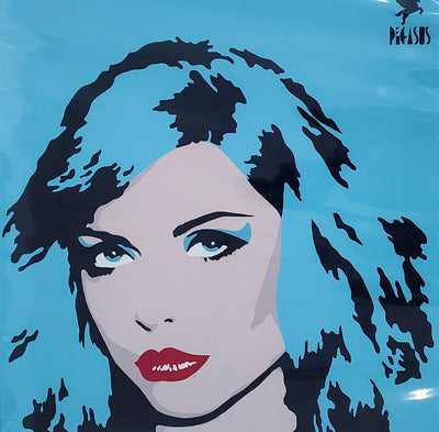 Pegasus- Debbie- Blue, Framed Limited Edition Pop Art Mounted Print of Blondie - Primrose Gallery and Framing