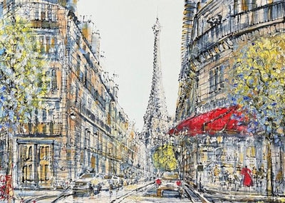 Nigel Cooke - City of Love, Framed Original Mixed Media