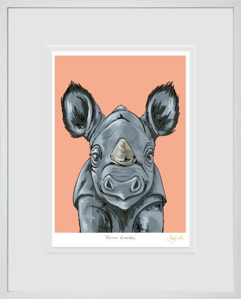 Amy Louise - Rhino Rumble, Framed Limited Edition Print