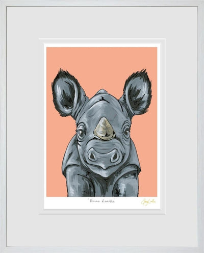Amy Louise - Rhino Rumble, Framed Limited Edition Print - Primrose Gallery and Framing