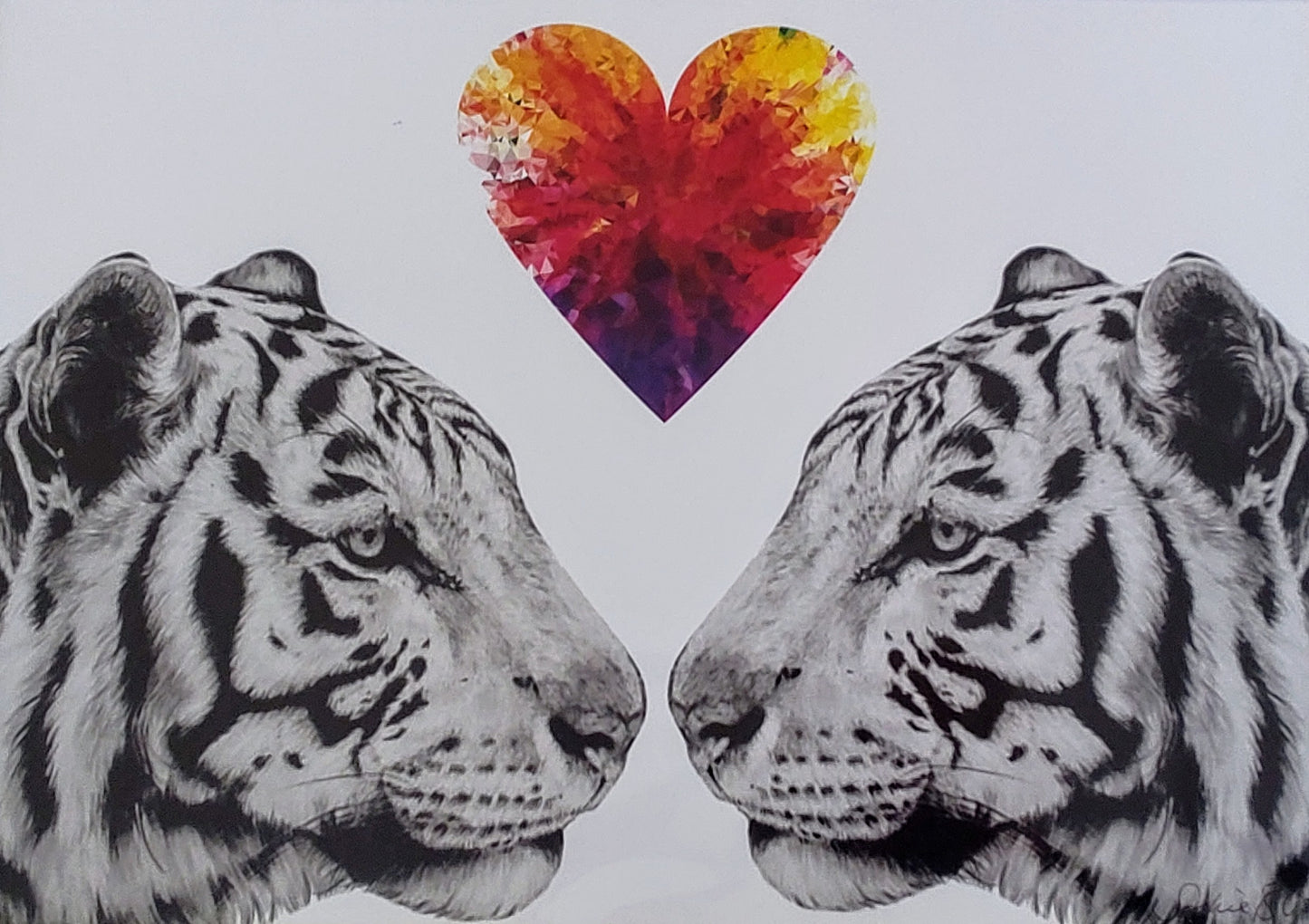 Sophie Bliss Kilpatrick- White Tiger Love, Mounted Print