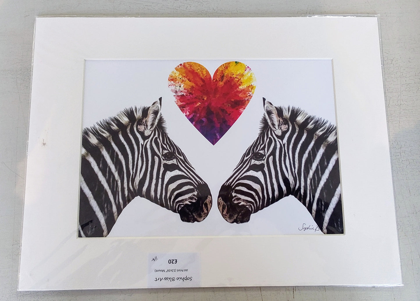 Sophie Bliss Kilpatrick- Zebra Love, Mounted Print