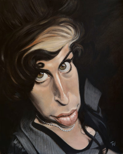 Adrian Teal- Amy Winehouse, Original Artwork on Canvas - Primrose Gallery and Framing