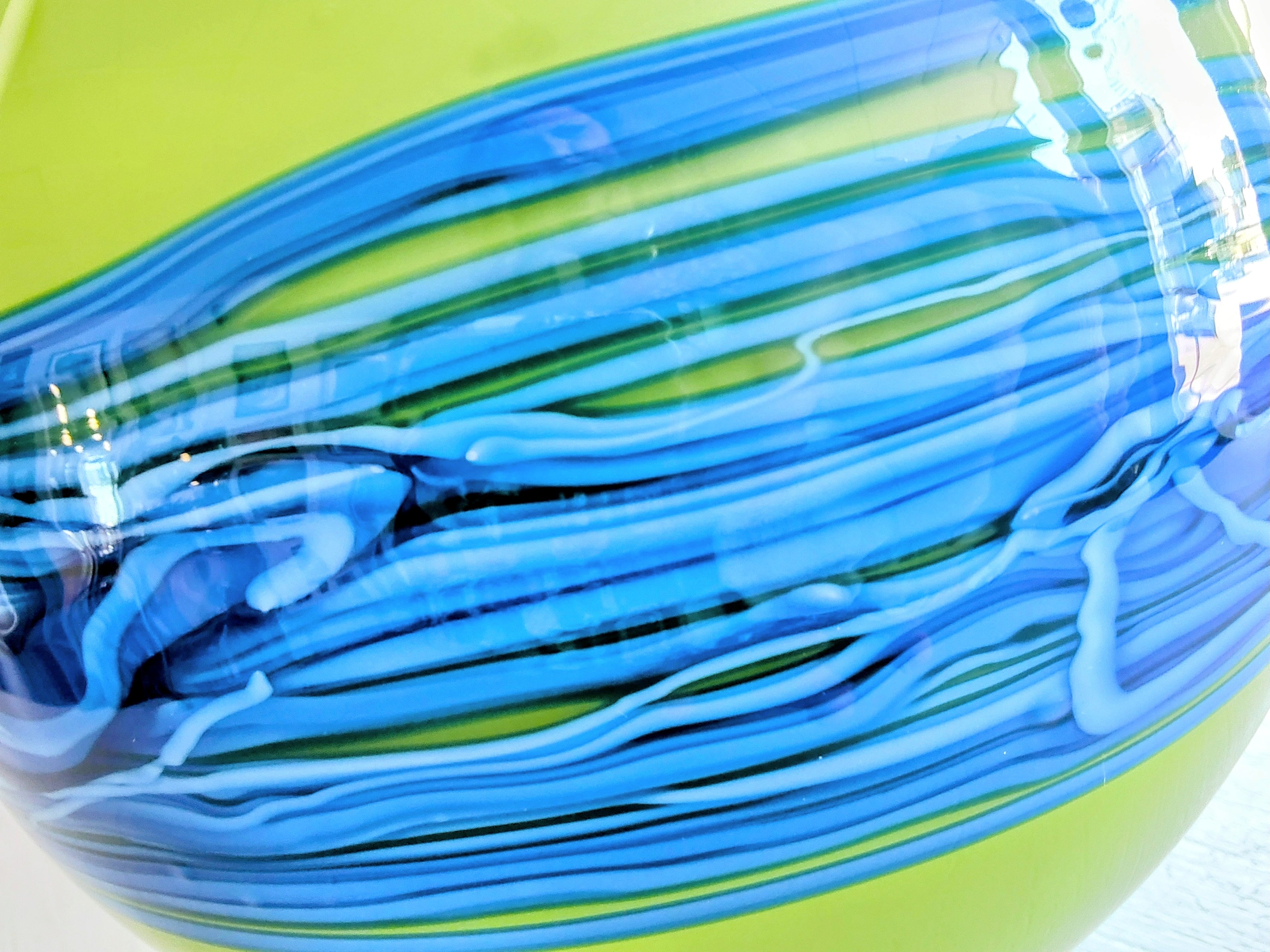 Bob Crooks- Hand Blown Lime Flower Bomb, British Made - Primrose Gallery and Framing