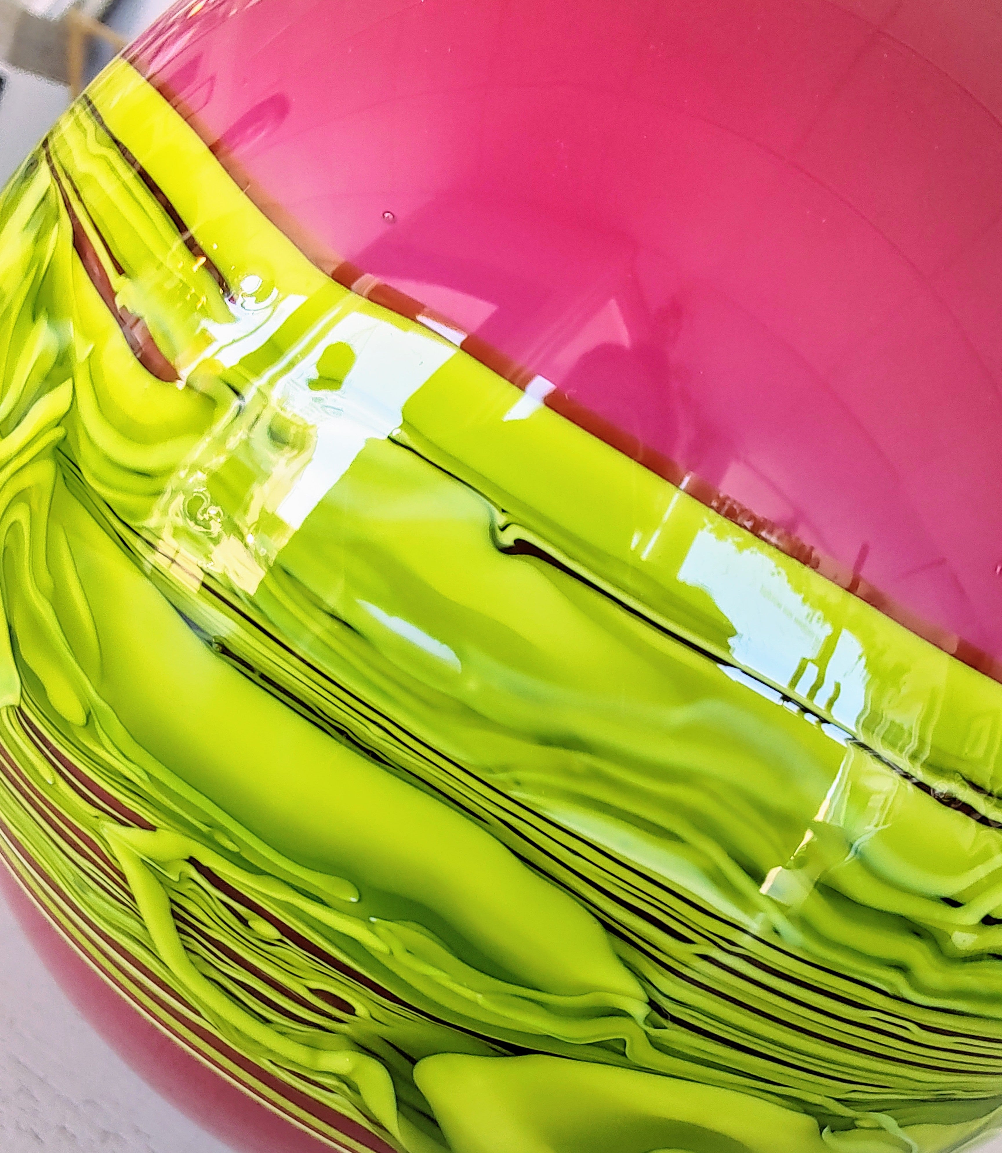 Bob Crooks- Hand Blown Raspberry Flower Bomb, British Made - Primrose Gallery and Framing