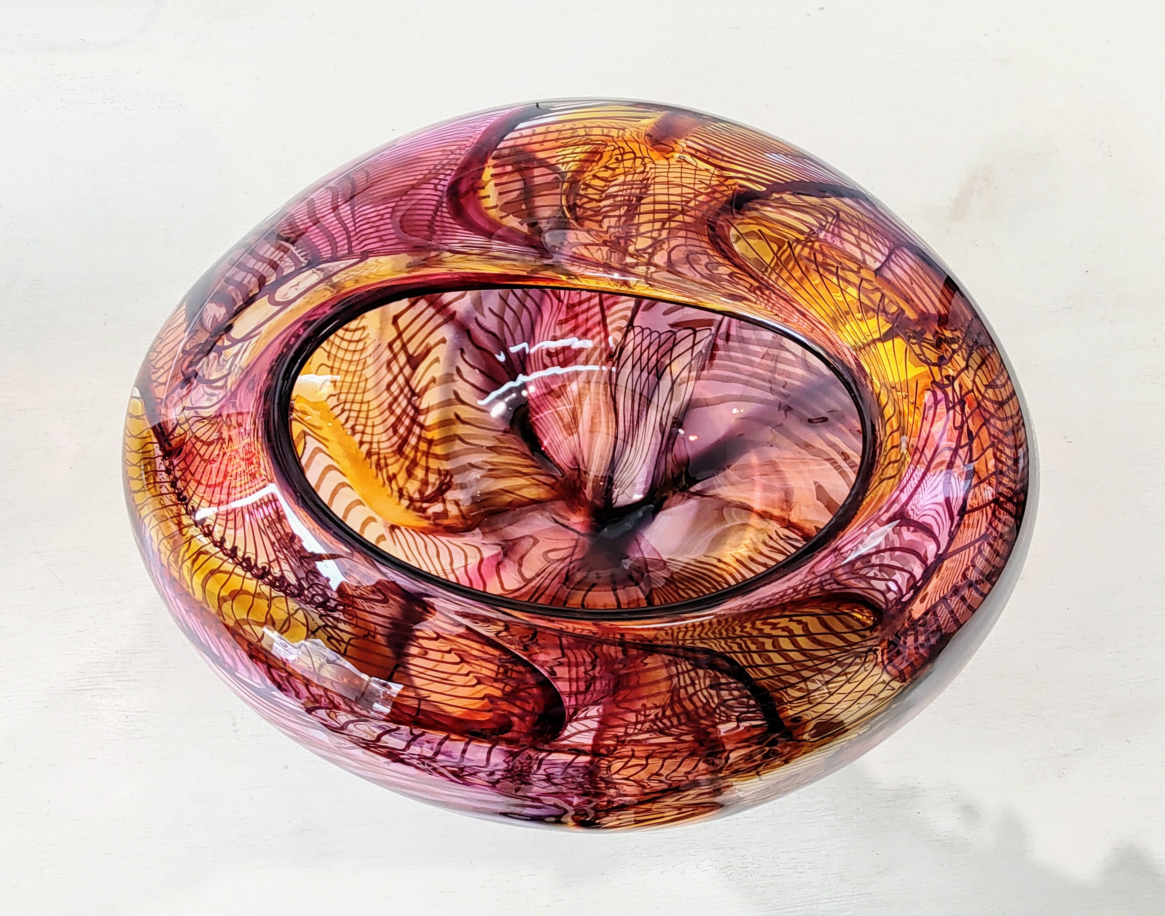 Bob Crooks-Mini Mosaic, Unique Hand Blown British Glass Bowl - Primrose Gallery and Framing