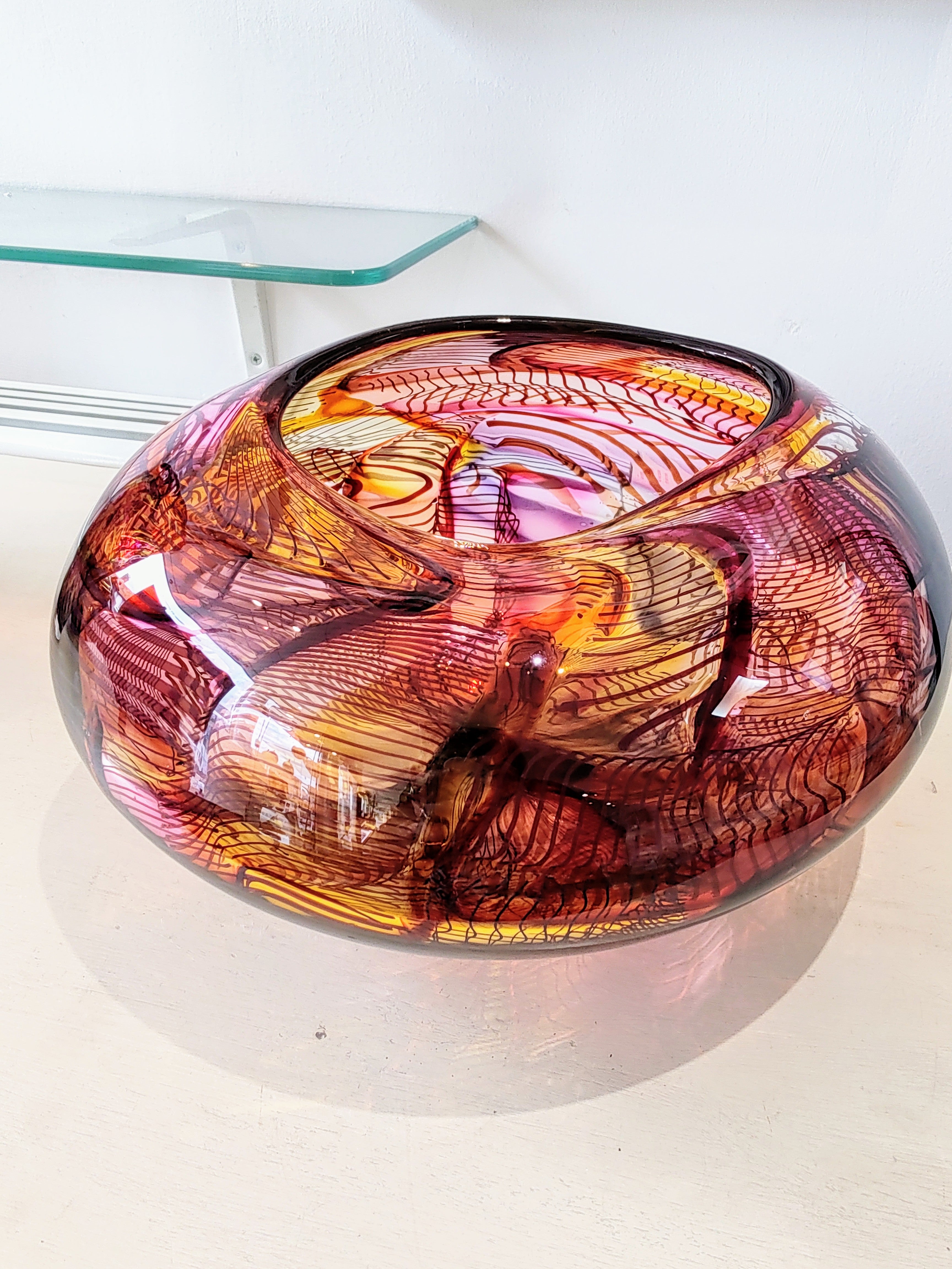 Bob Crooks-Mini Mosaic, Unique Hand Blown British Glass Bowl - Primrose Gallery and Framing