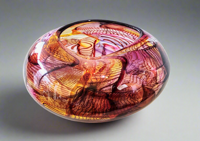 Bob Crooks-Mini Mosaic, Unique Hand Blown British Glass Bowl - Primrose Gallery and Framing