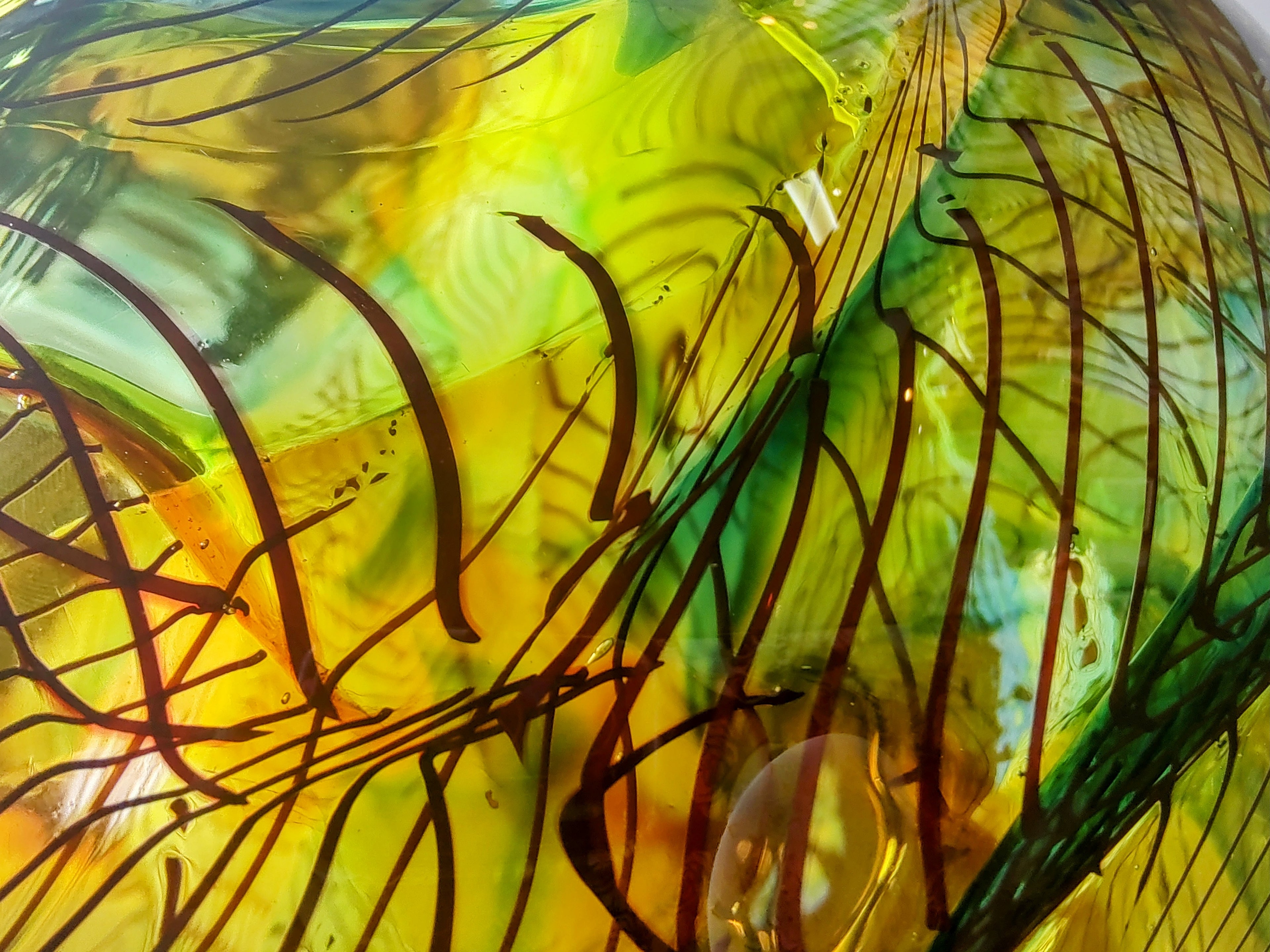 Bob Crooks-Mini Mosaic, Unique Hand Blown British Glass Bowl, Green - Primrose Gallery and Framing