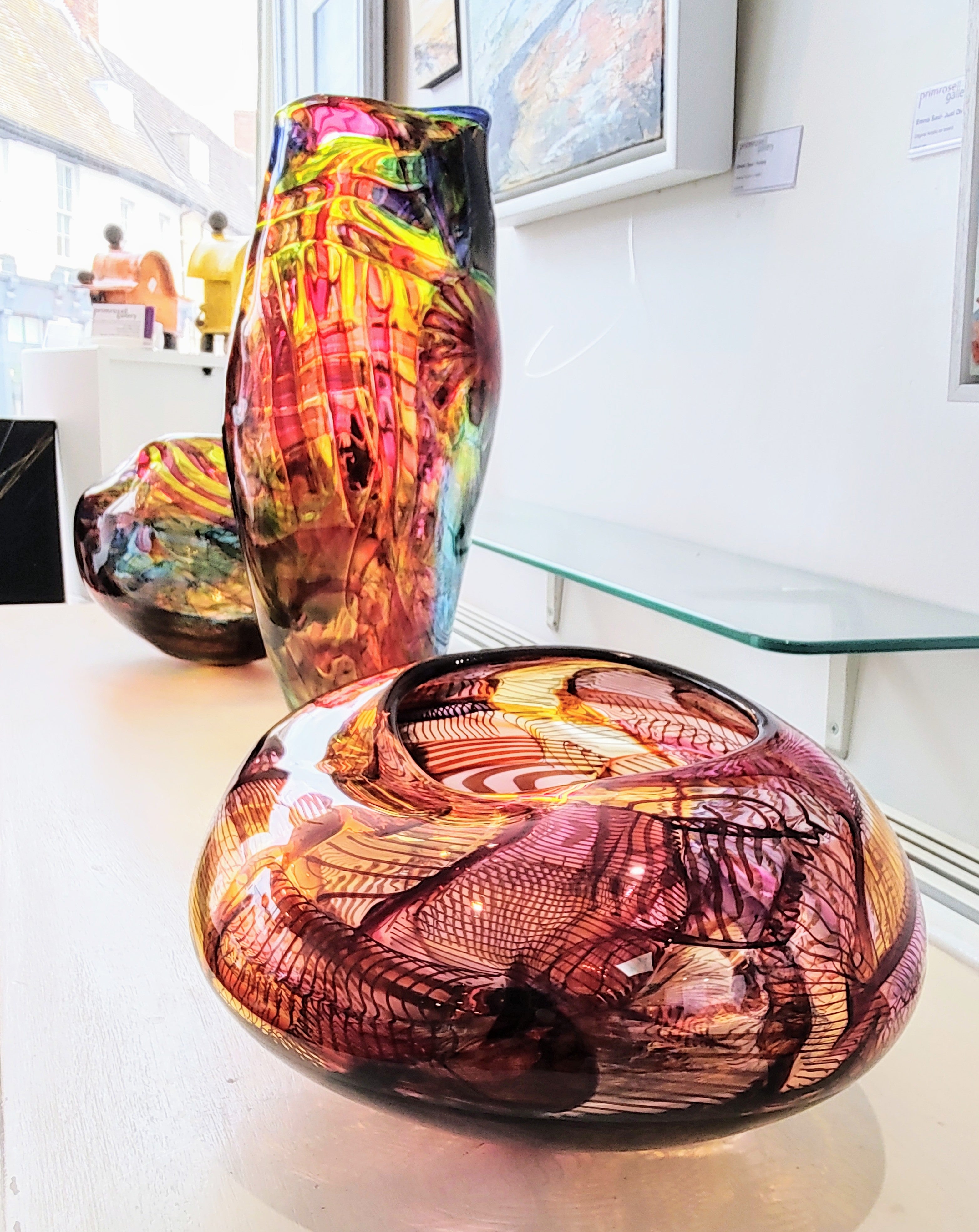 Bob Crooks-Mini Mosaic, Unique Hand Blown British Glass Bowl - Primrose Gallery and Framing