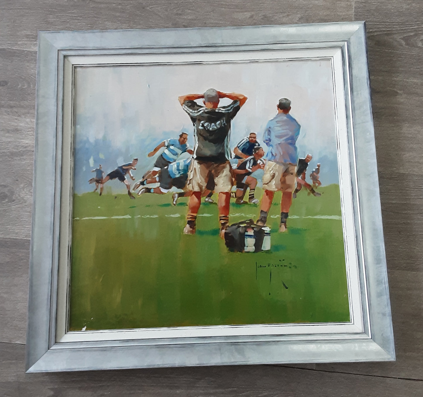 John Haskins art- 'The Coach', Original Oil on Board, Framed