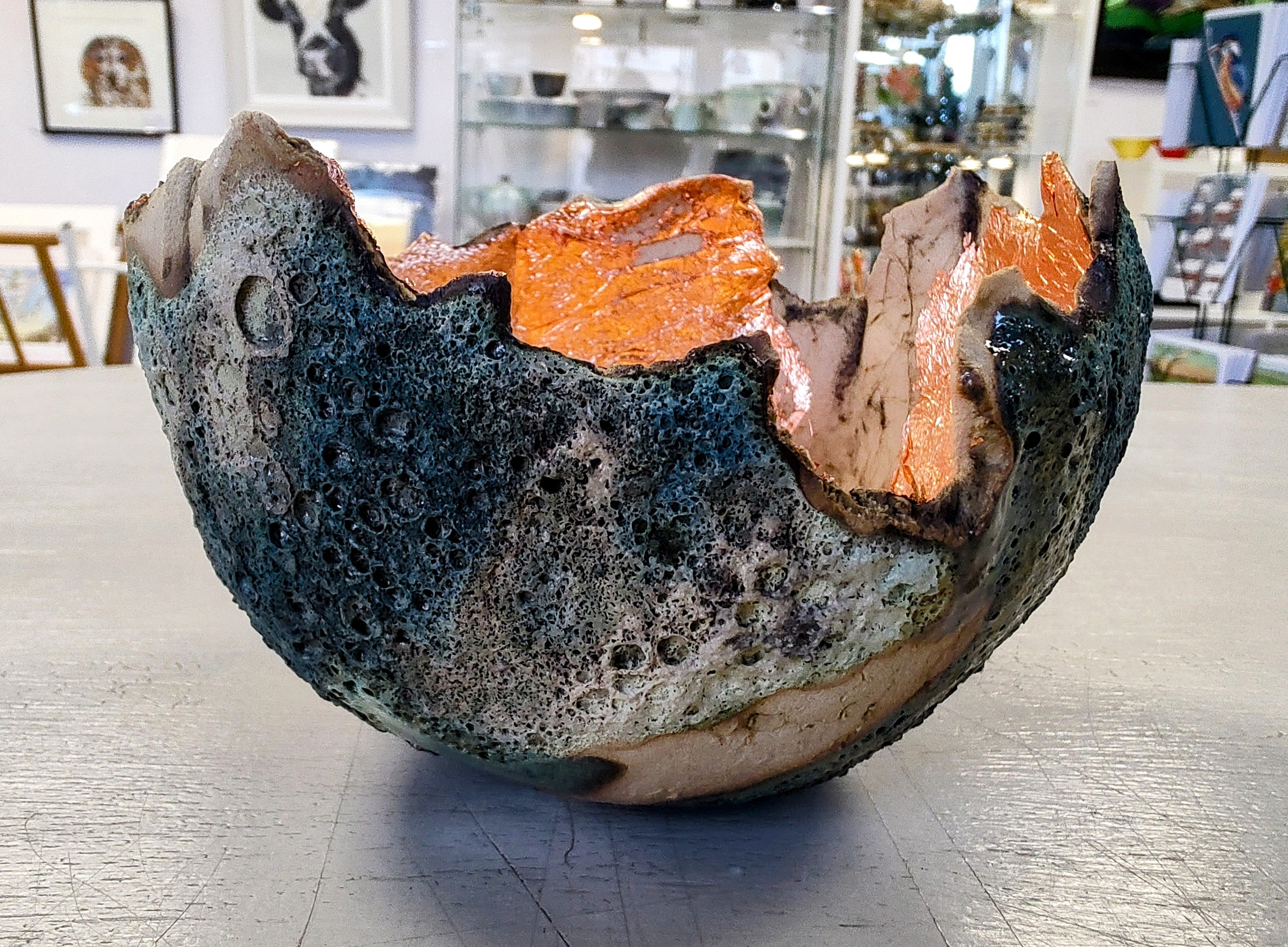 Emma Saul - Dragon Egg textured Ceramic Bowl, Small - Primrose Gallery and Framing