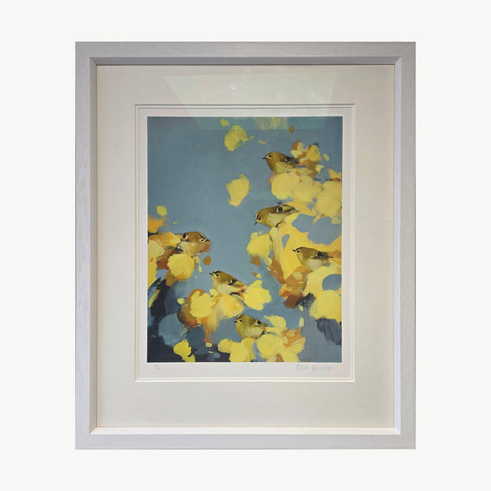 Heidi Langridge - Goldcrests in Yellow and Grey - Limited Edition Print