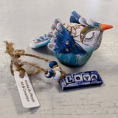 Marika Du Plessis- Quirky Bird, Ceramic Sculpture, Small - Primrose Gallery and Framing
