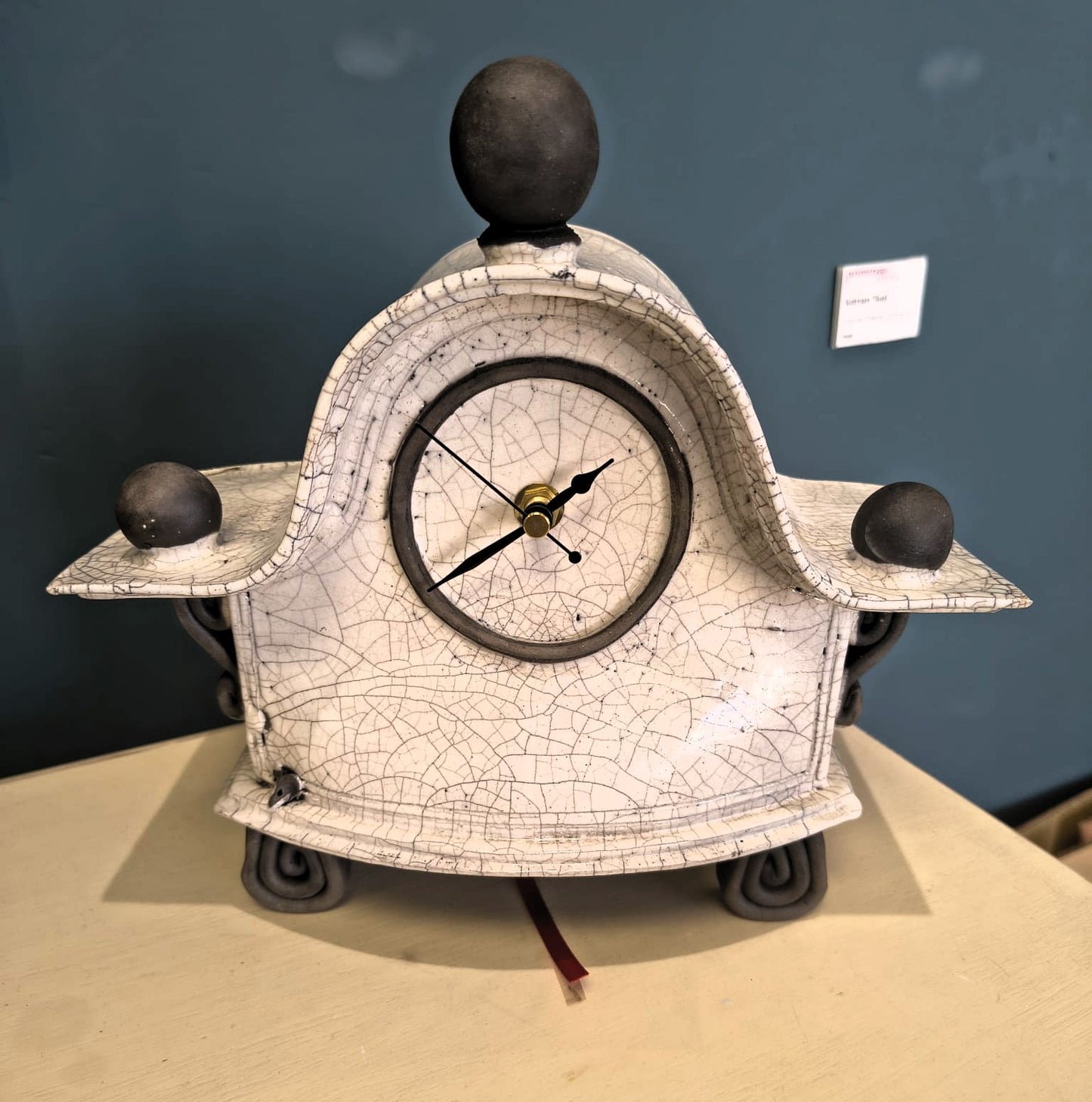 Stonesplitter- Medium White Raku Clock