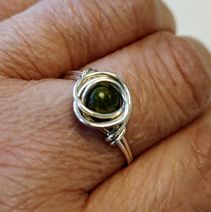 Zoe Ruth- Silver or Copper Wire Gemstone Ring