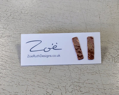 Zoe Ruth- Copper Hammered Bar Studs - Primrose Gallery and Framing