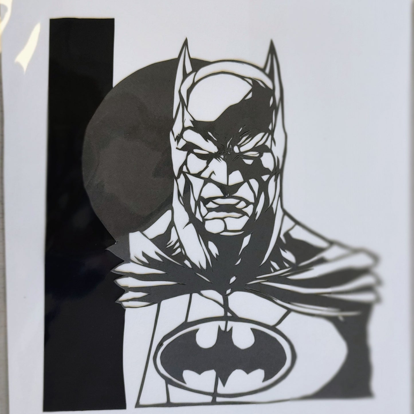 Mark Curtis Hughes- Icon : Batman, Original Mini Papercut on Cream Mount