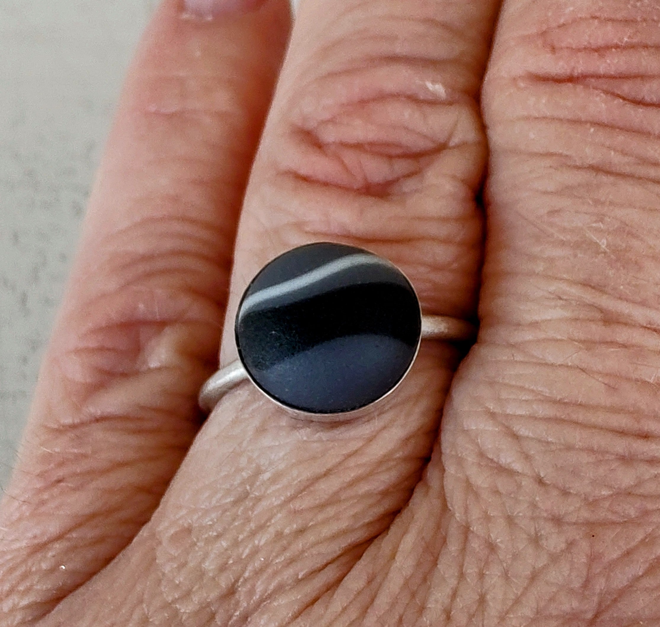 Tracy Chamberlain - Pebble Ring, small , Sterling Silver - Primrose Gallery and Framing