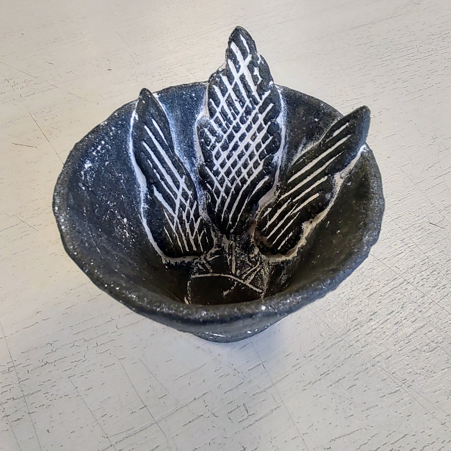 Dawn Isaac- Landscape Ceramic Pinch Pot, Black