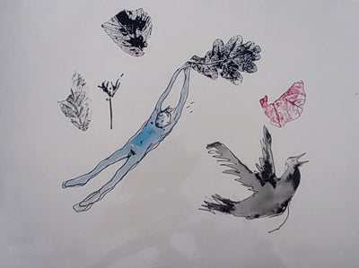 Pauline Wood- Blown, Mounted Mixed Media Printmaking - Primrose Gallery and Framing