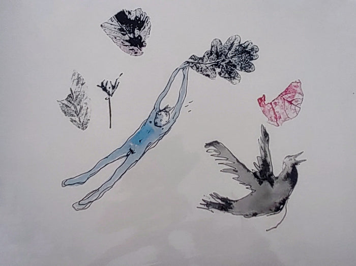 Pauline Wood- Blown, Mounted Mixed Media Printmaking