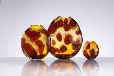 Allister Malcolm- Tondo Hand Blown Glass Vase,Small Solar - Primrose Gallery and Framing