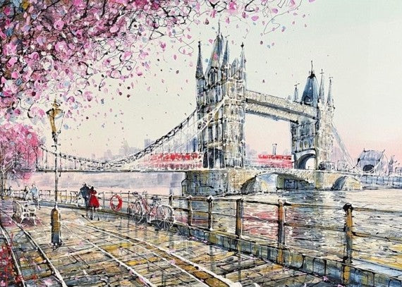 Nigel Cooke - Towers Under the Blossom, Limited Edition Framed Print