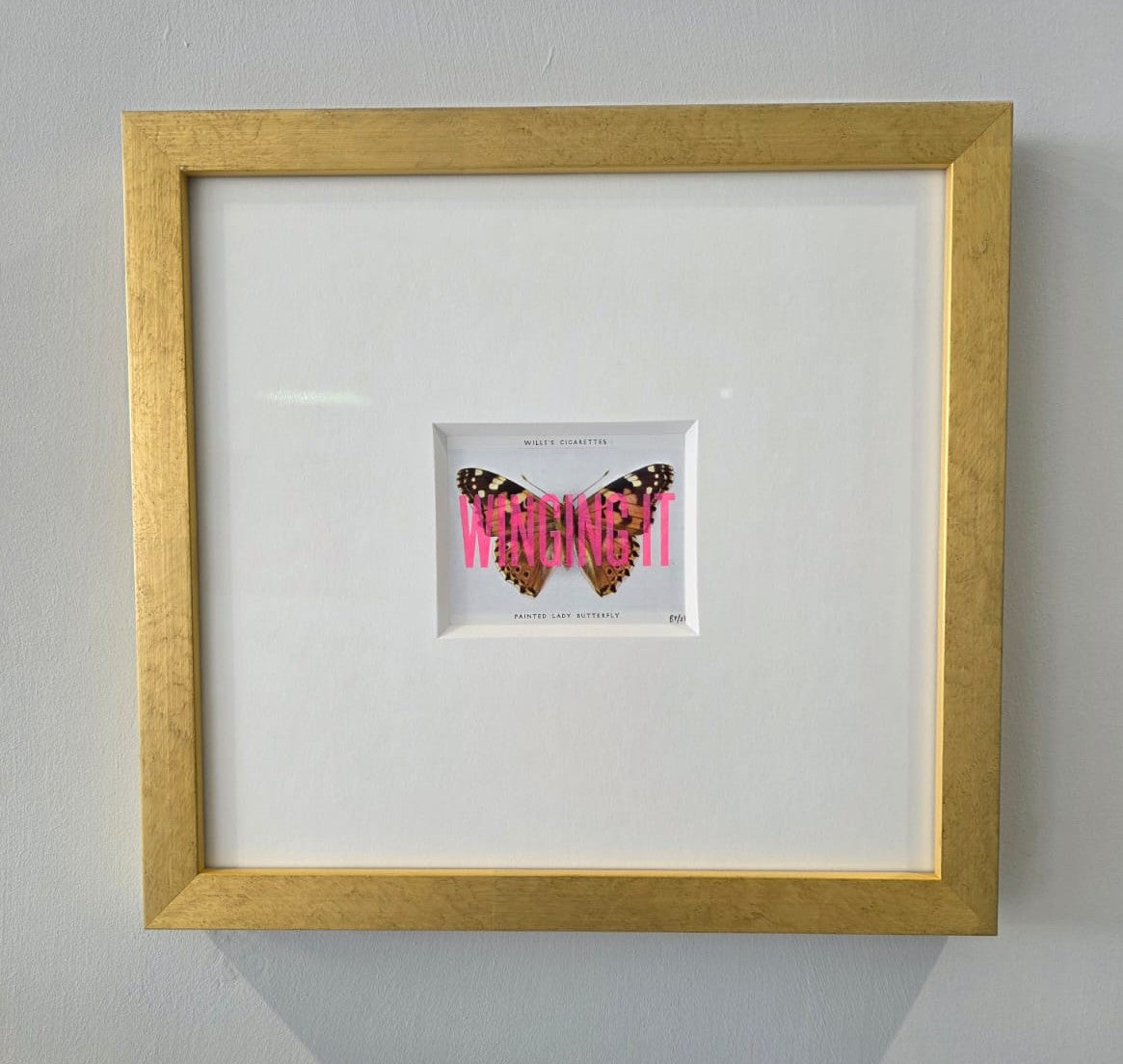 Basil and Ford - Butterfly, Framed Screen Printed Vintage Cigarette Card